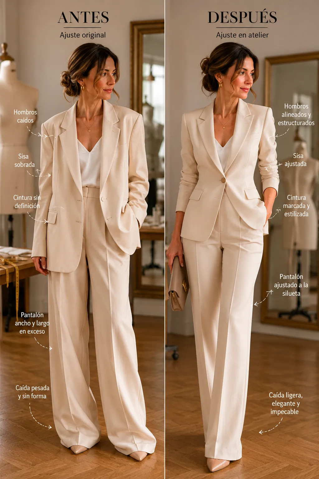 Pantalón o traje antes y después