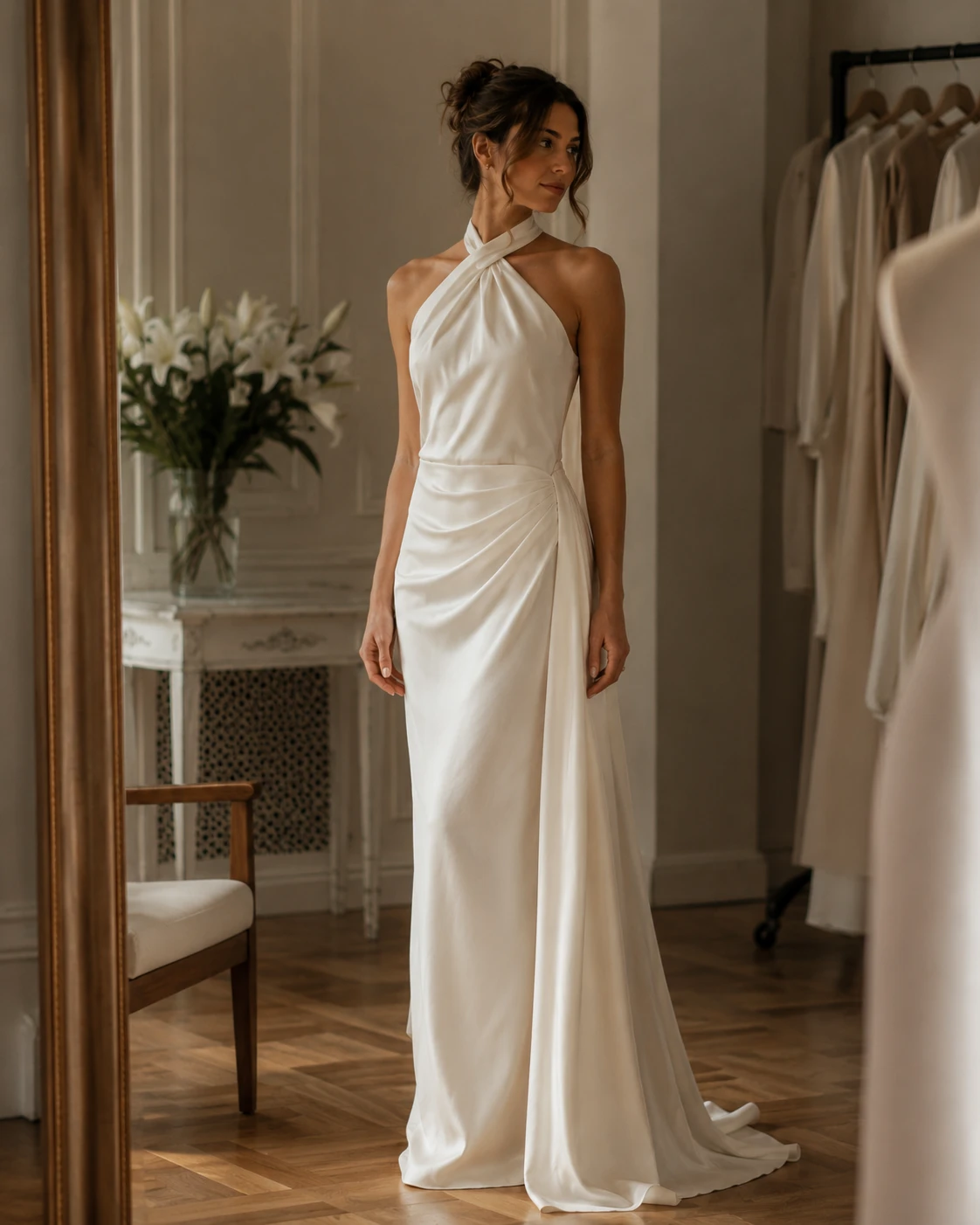 Vestido terminado en atelier